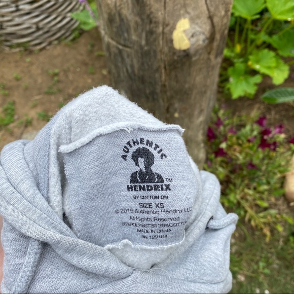 Jimi Hendrix Gray Hoodie Sweatshirt Pullover - Picture 5 of 5